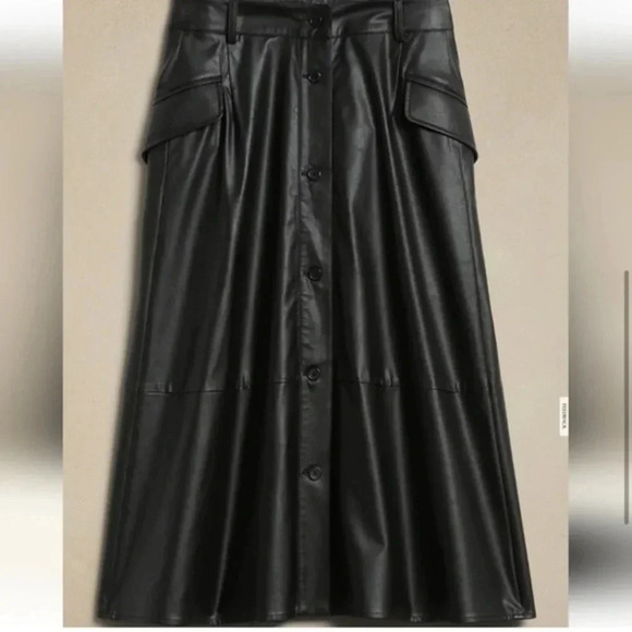 Banana Republic factory VEGAN LEATHER MIDI SKIRT - Picture 1 of 8